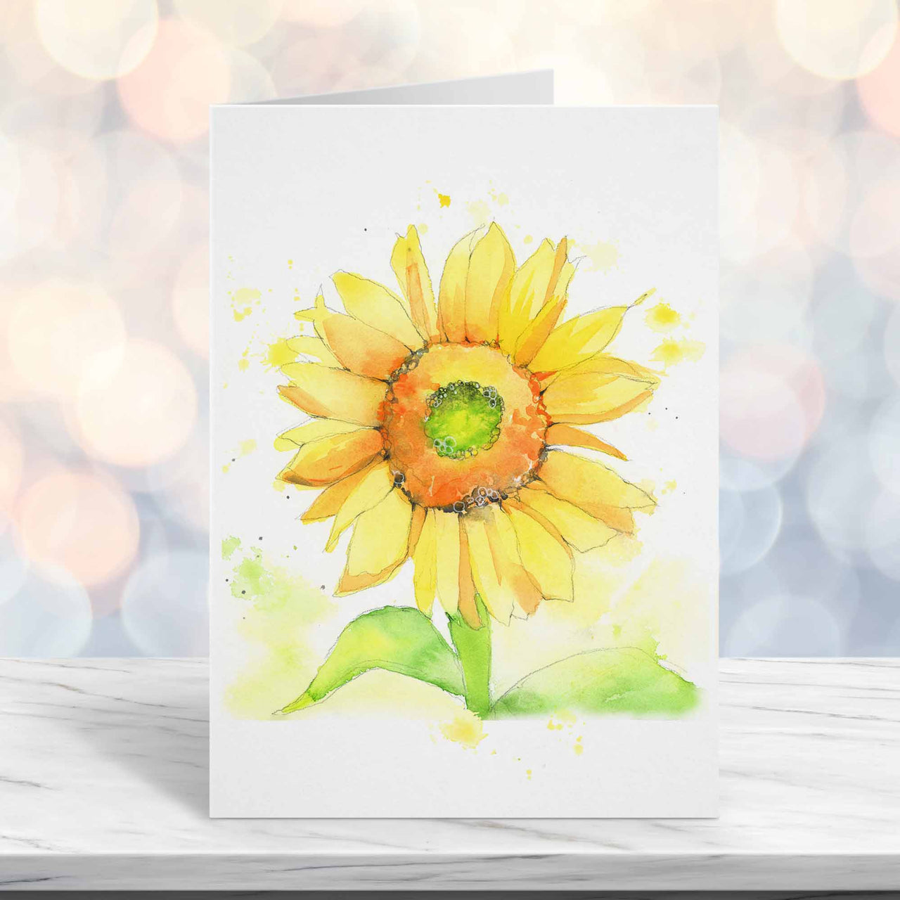 pretty sunflower greeting cards