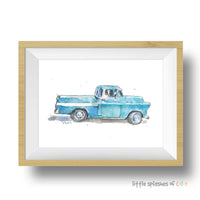 Thumbnail for Turquoise Pickup Truck Print #2