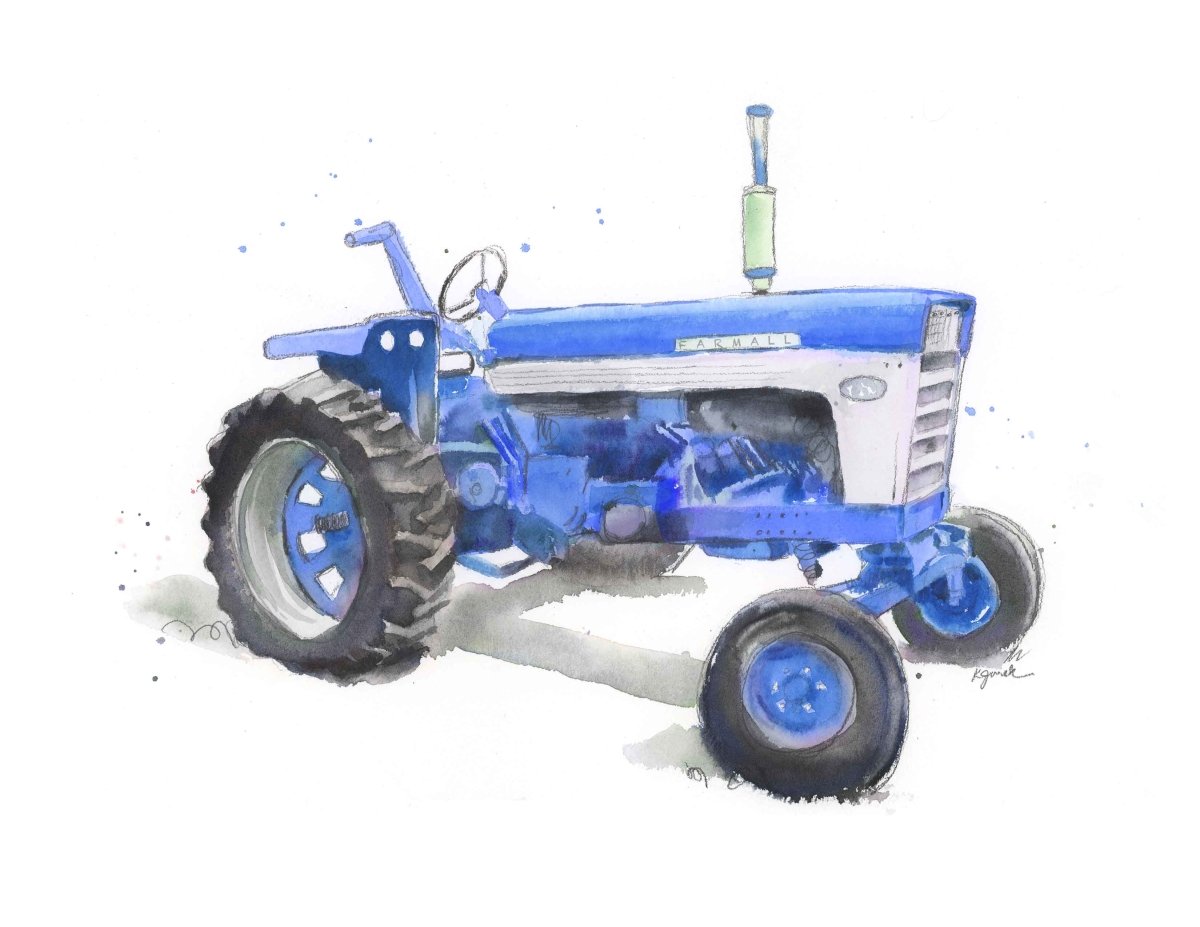 Blue Tractor Print #2