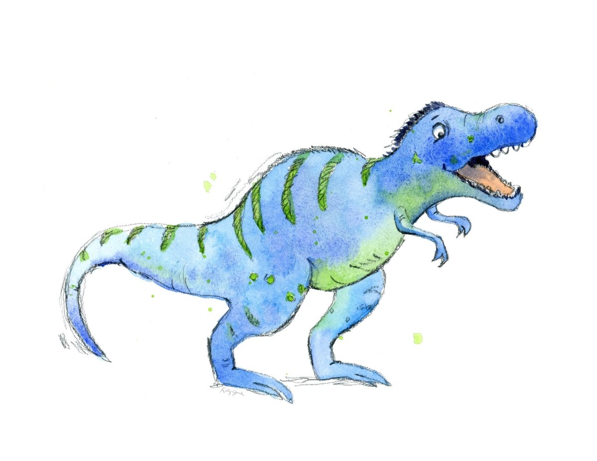 Blue Tyrannosaurus Rex 3 Print