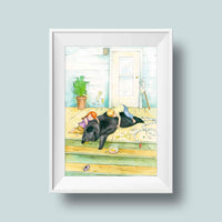 Thumbnail for LIttle Boy & Girl with Newfoundland Dog Print