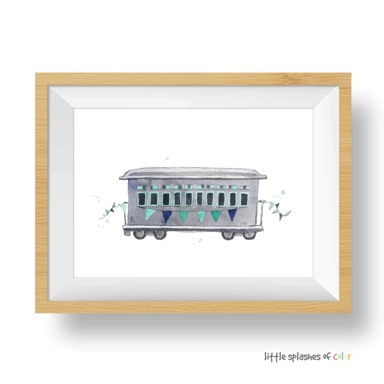 Mint Rail Car Print