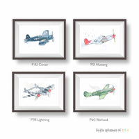 Thumbnail for wwII airplane prints boys room