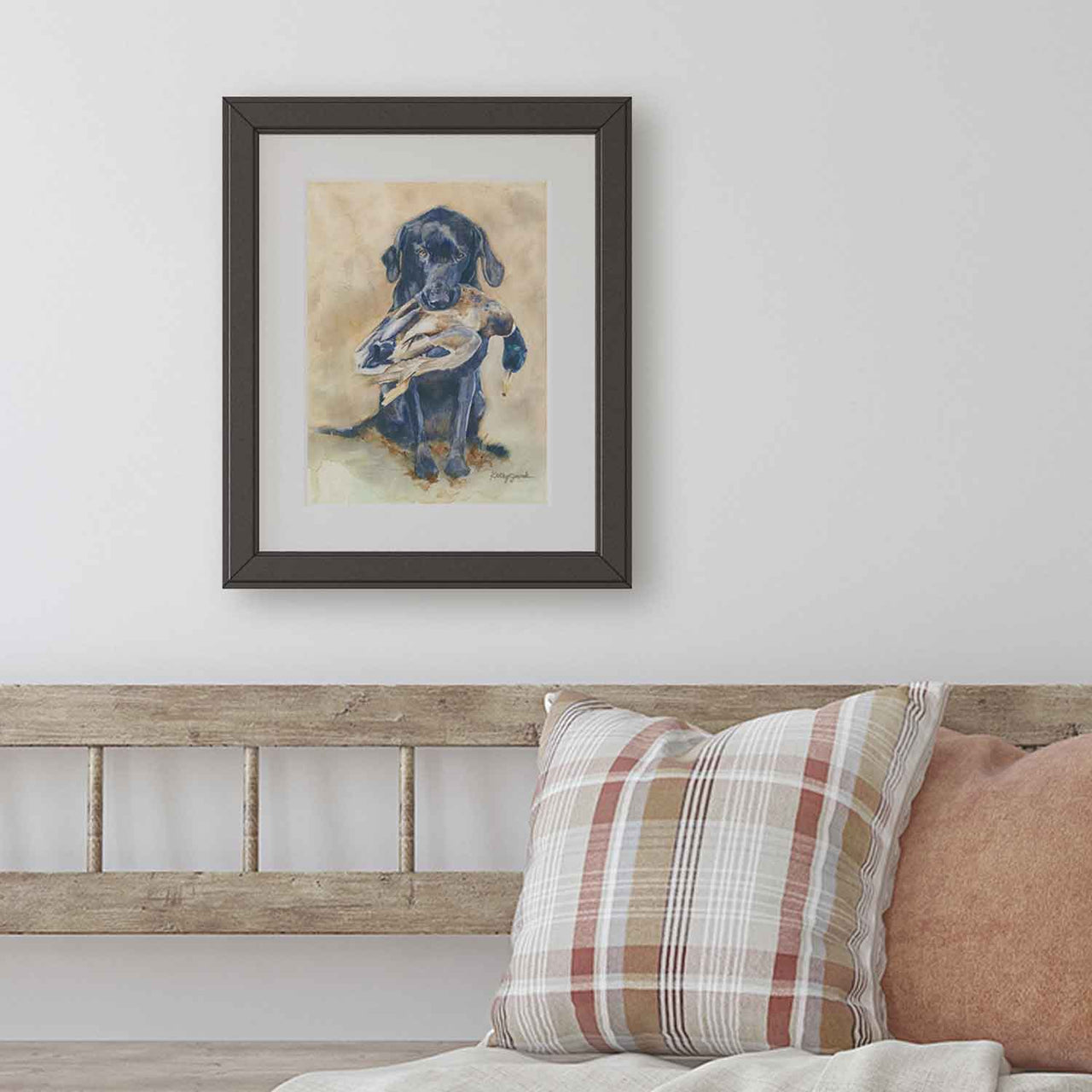 "Loyal" Black Labrador Retriever with Duck Print