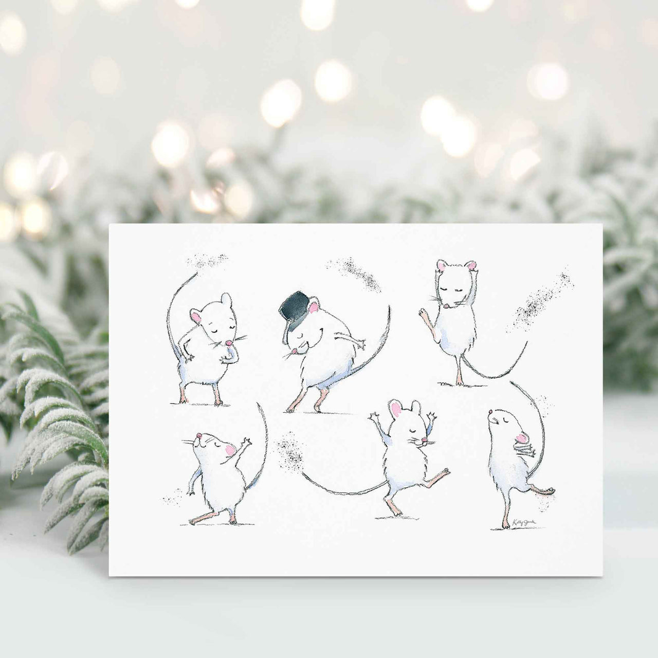 Dancing Mice Greeting Card