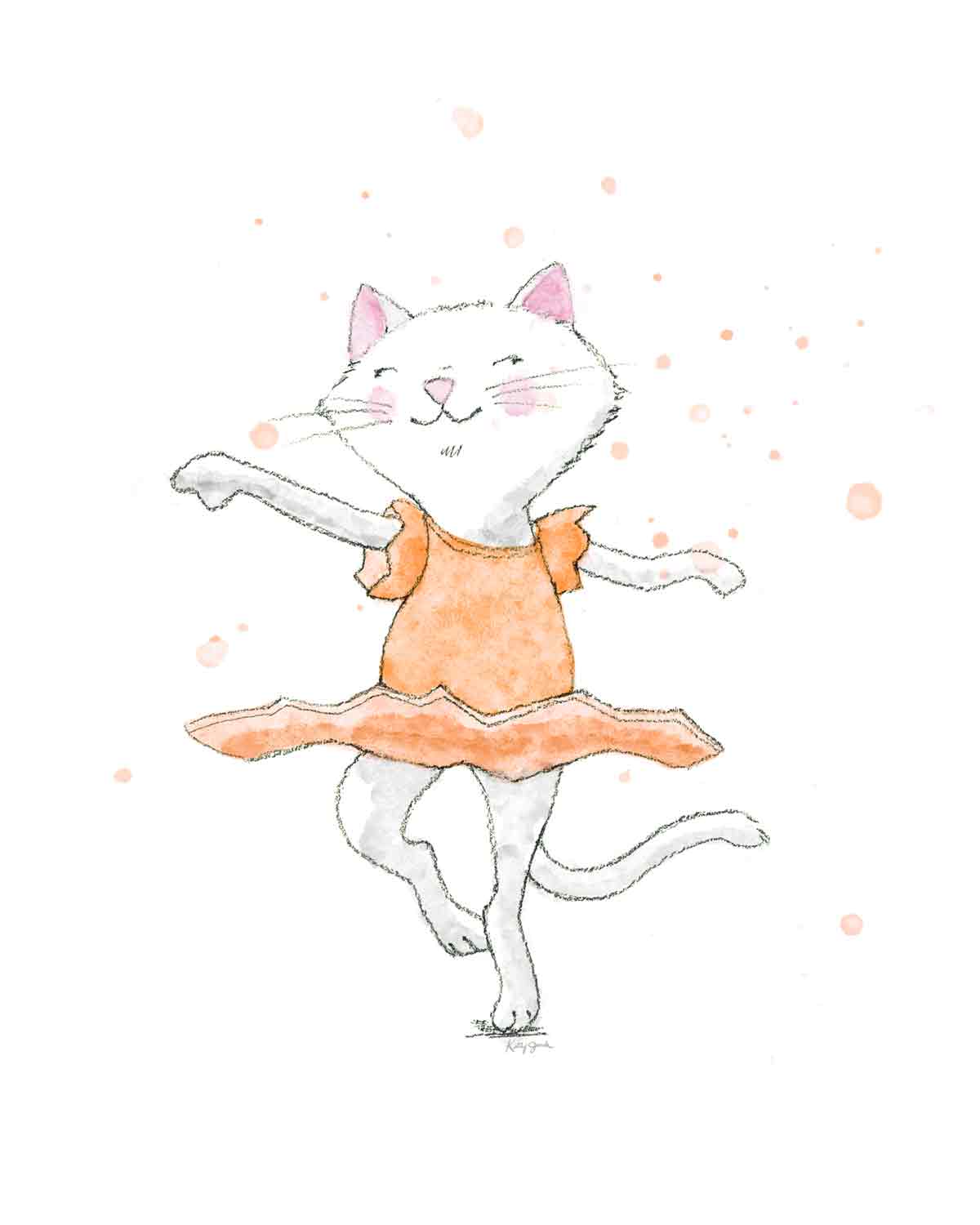 Cat Ballerina Print #3
