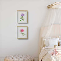 Thumbnail for two rose art prints hanging next to child's bed
