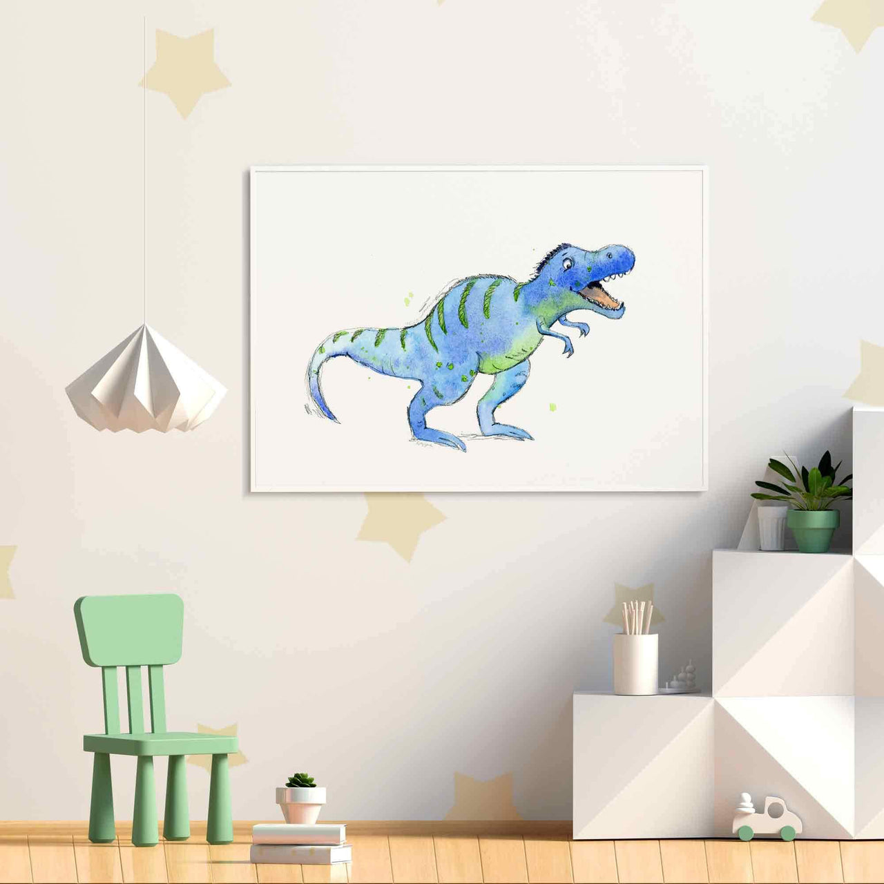 Blue Tyrannosaurus Rex 3 Print