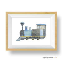Thumbnail for Gray and Blue Train Print