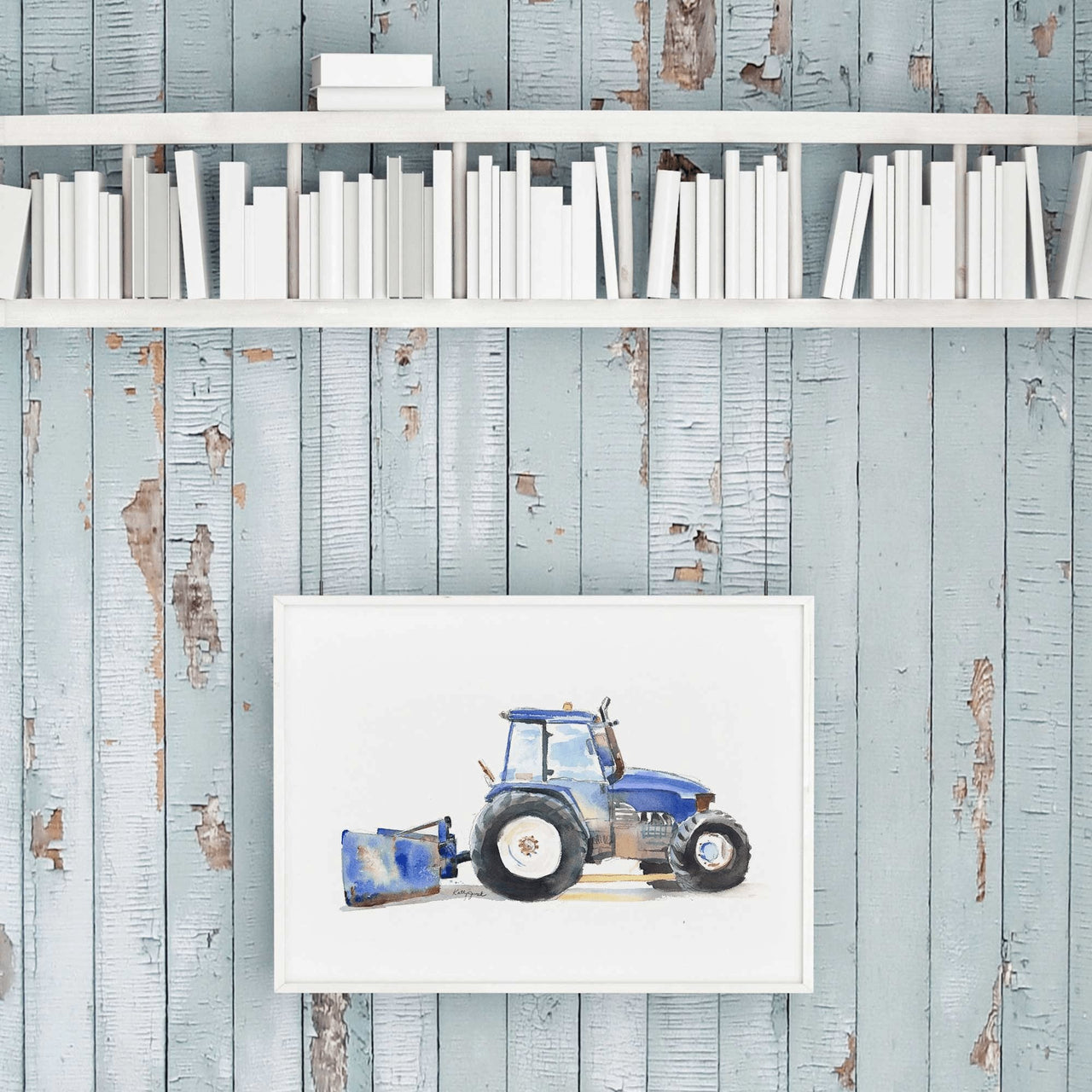 Blue Tractor Print #1