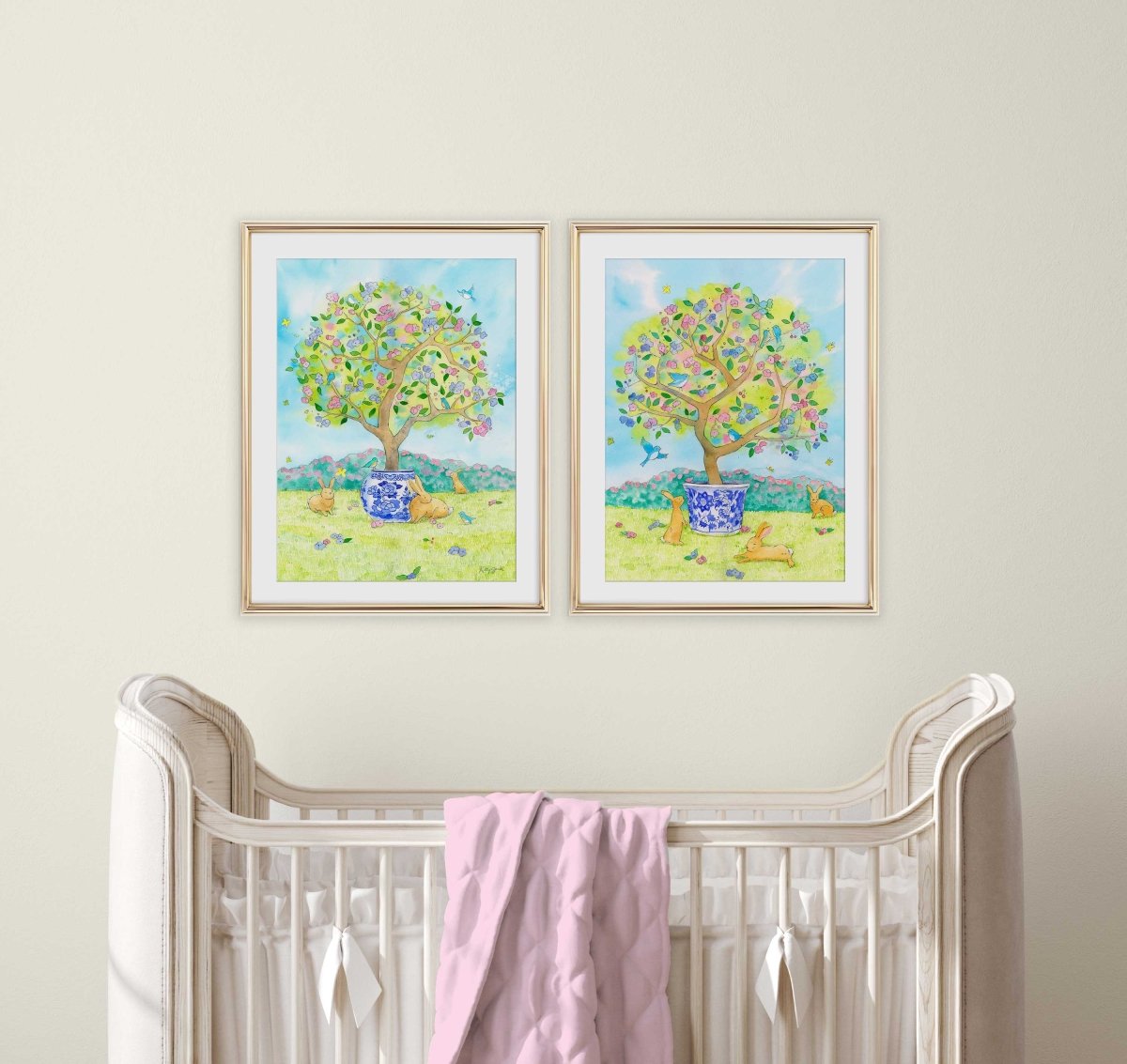 chinoiserie paintings for baby and toddler nursery