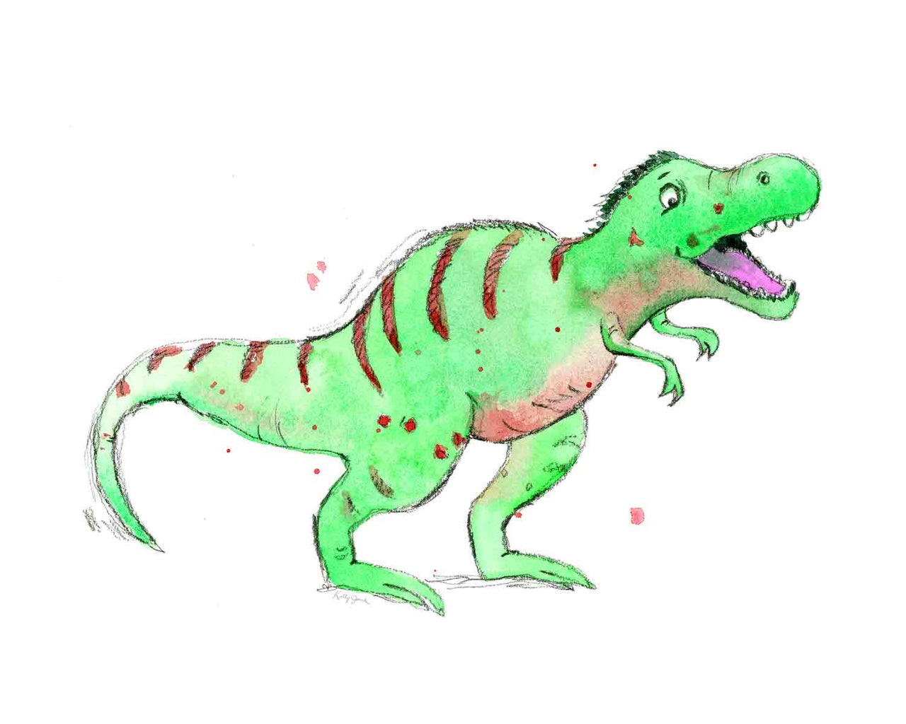 Green Tyrannosaurus Rex Print #3