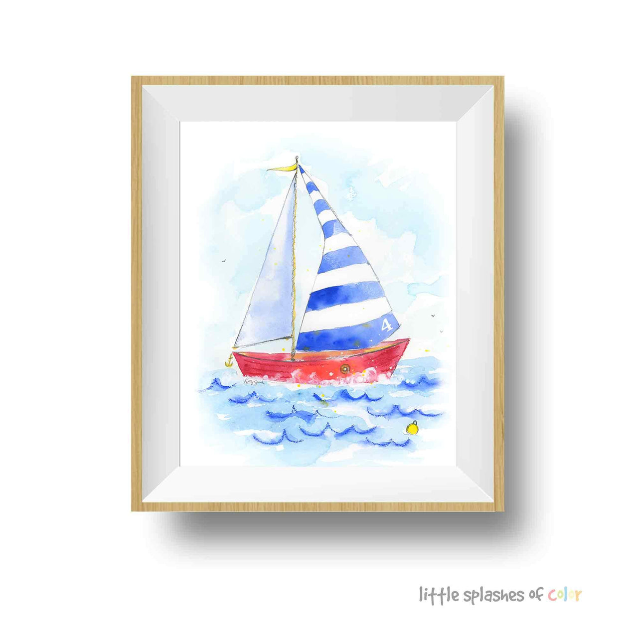 Blue Sailboat Print