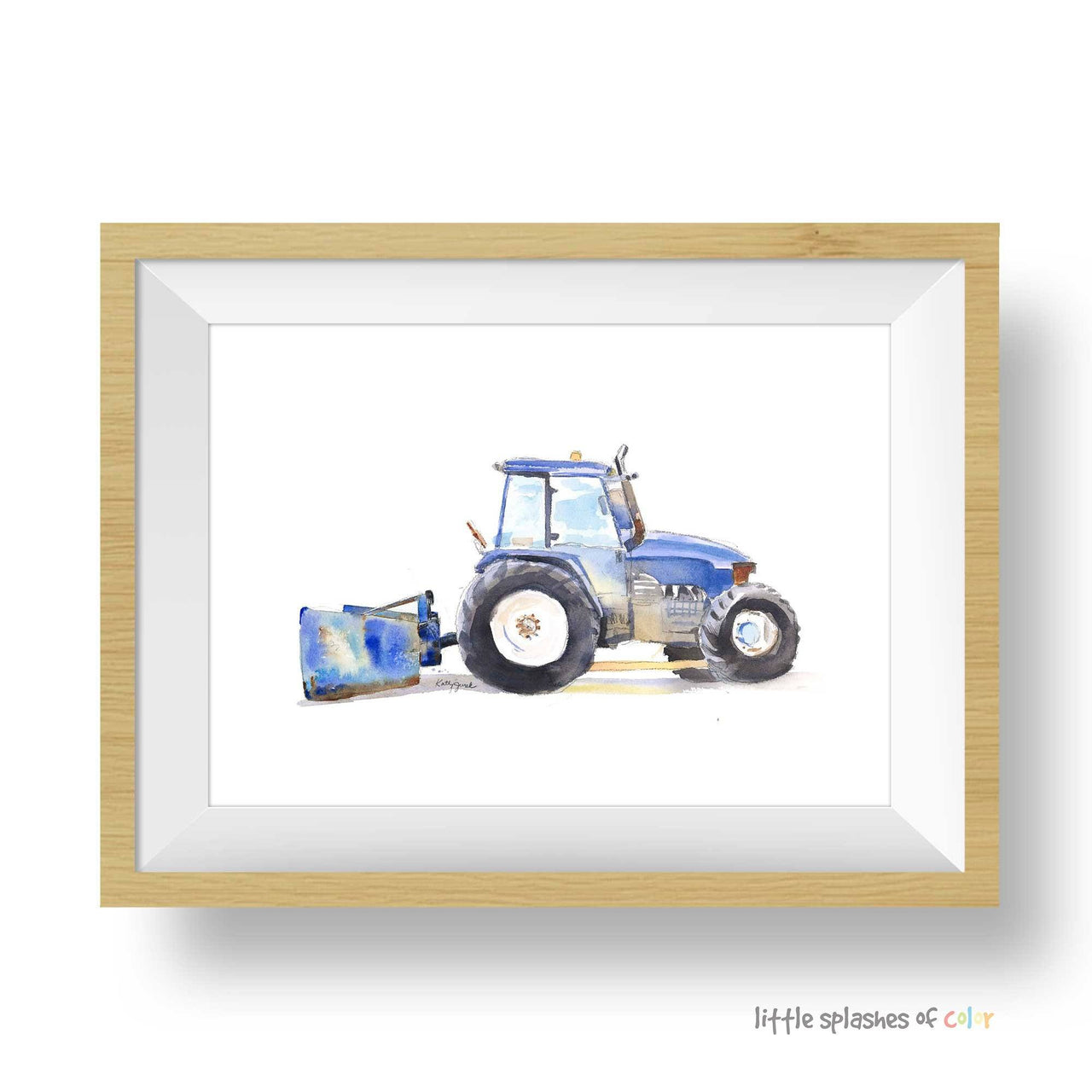 Blue Tractor Print #1