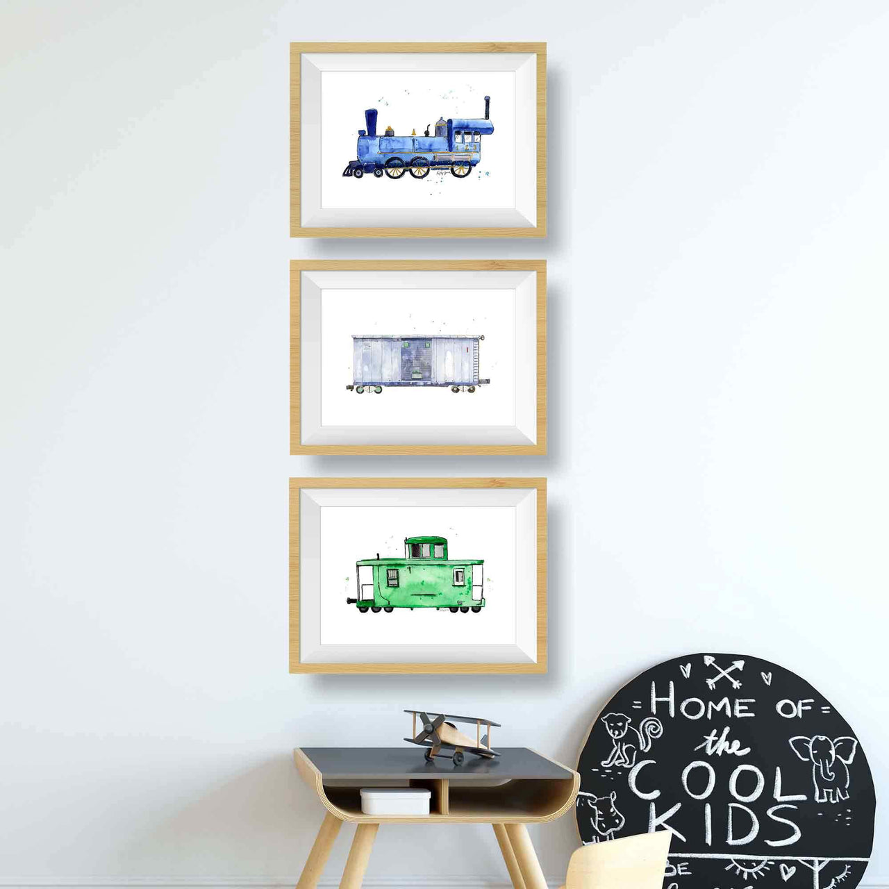 train prints for kids rooms