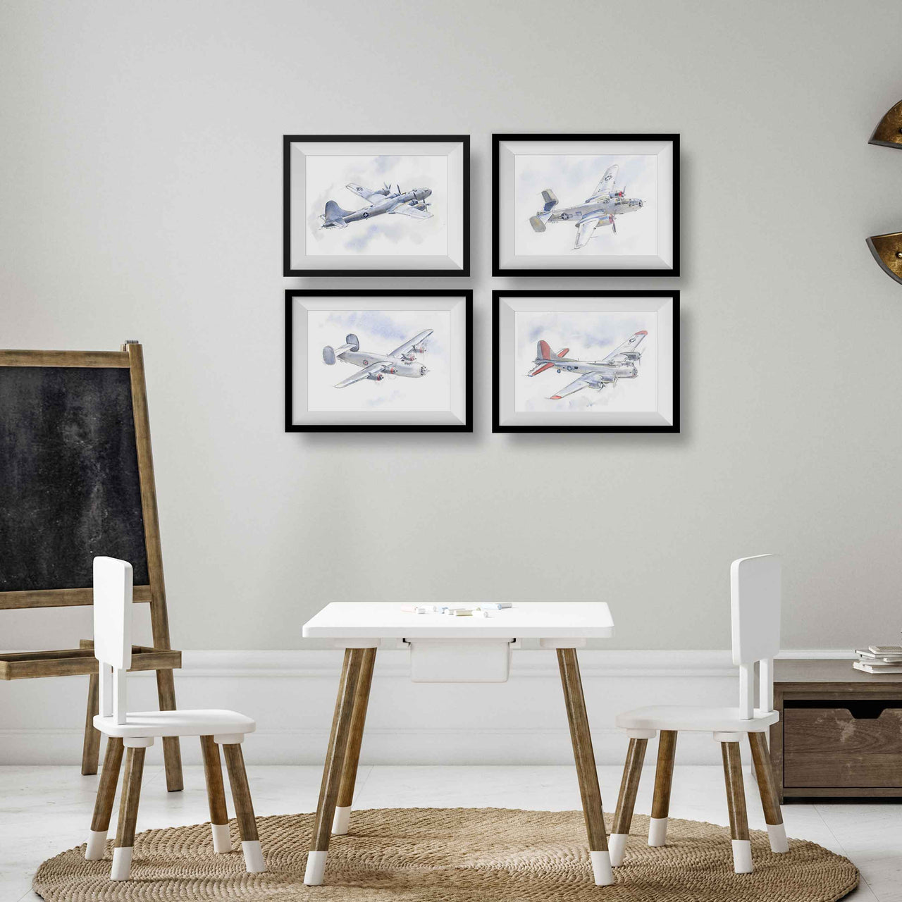 Set of 4 WWII Bomber Airplane Prints