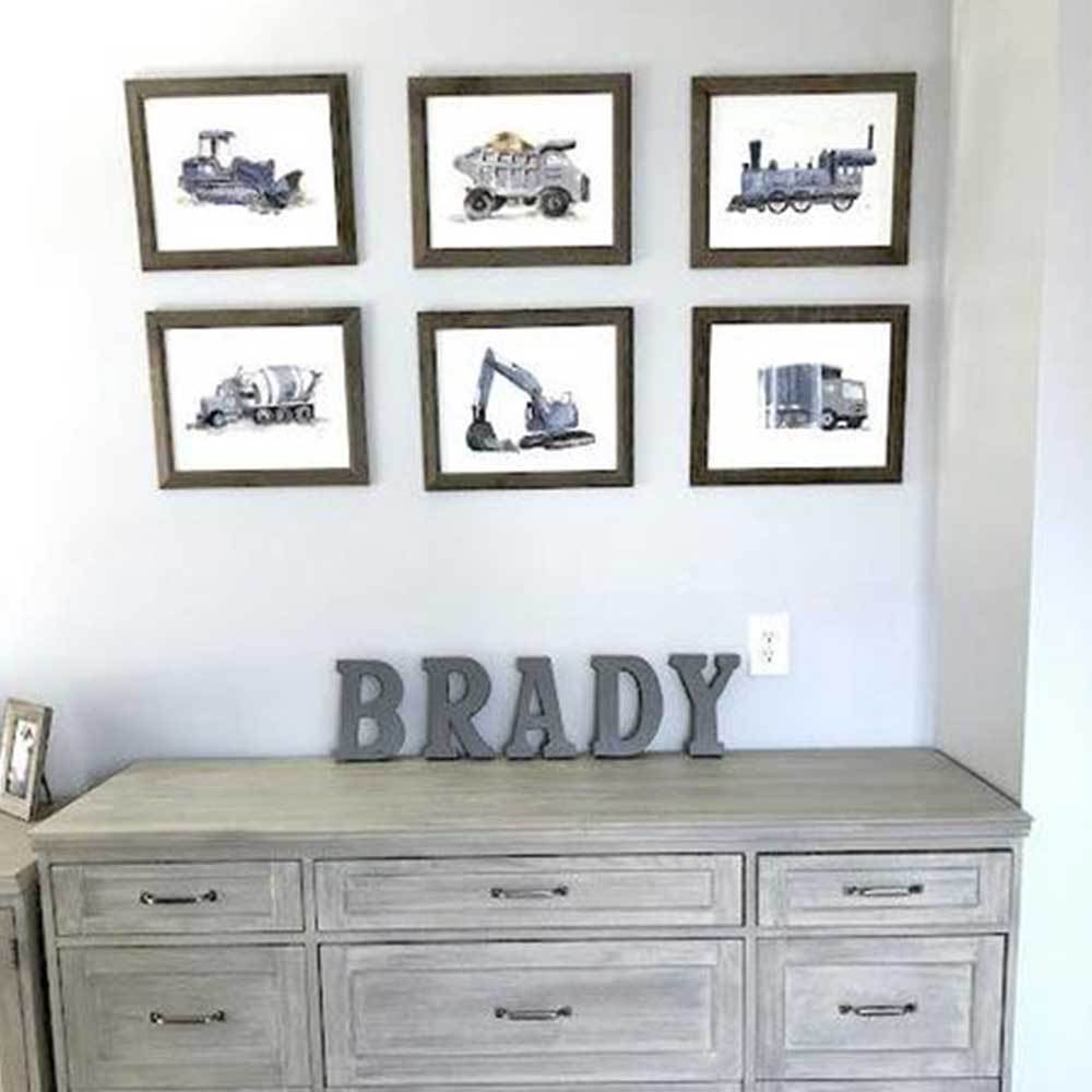 Construction Wall Art for Little Boys Rooms