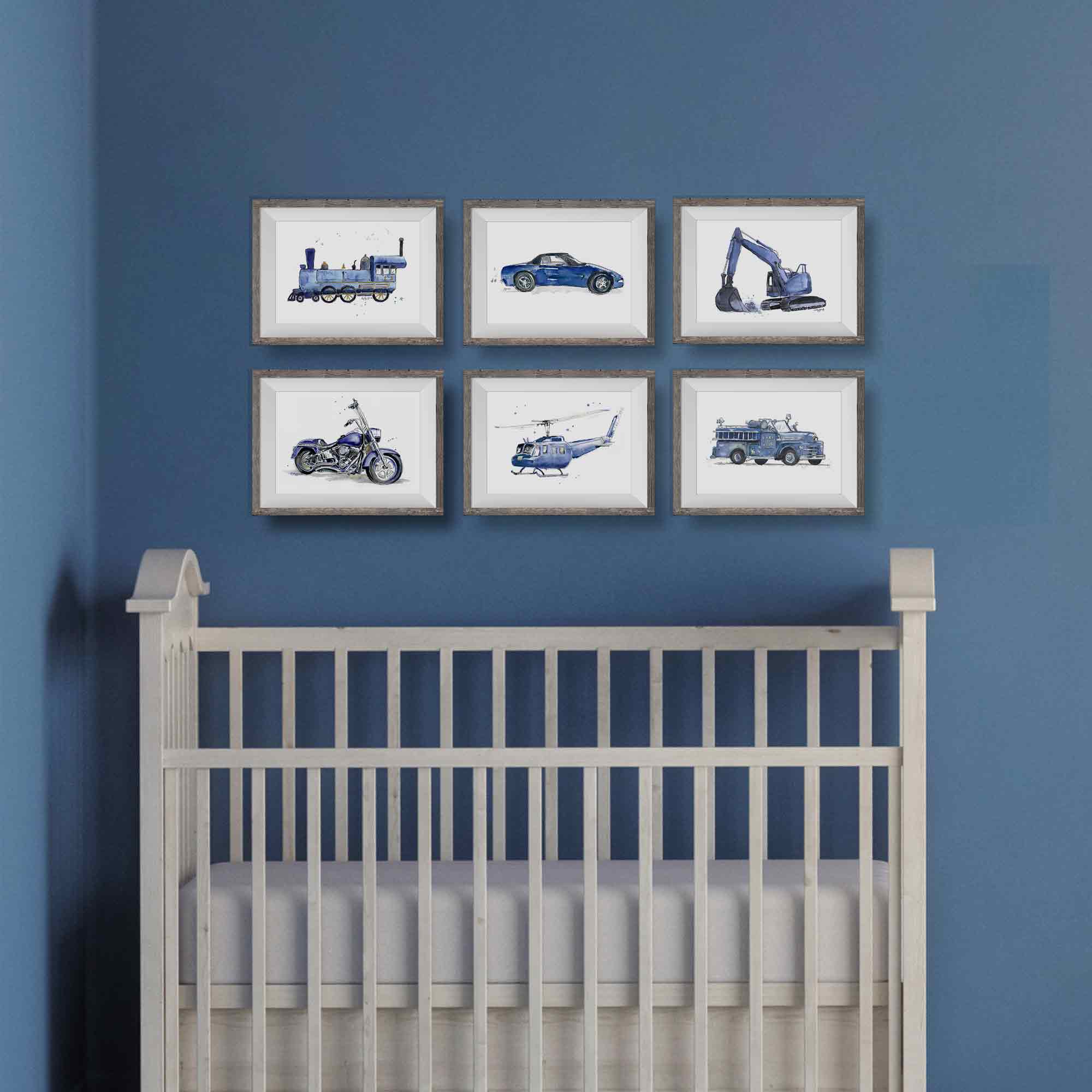 Transportation Wall Art Prints for Little Boys' Rooms