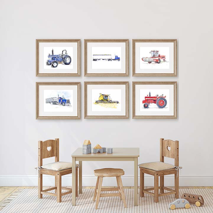 Rev Up Creativity with Our Farmtastic Fleet: 70+ Watercolor Tractor Prints to Choose From!