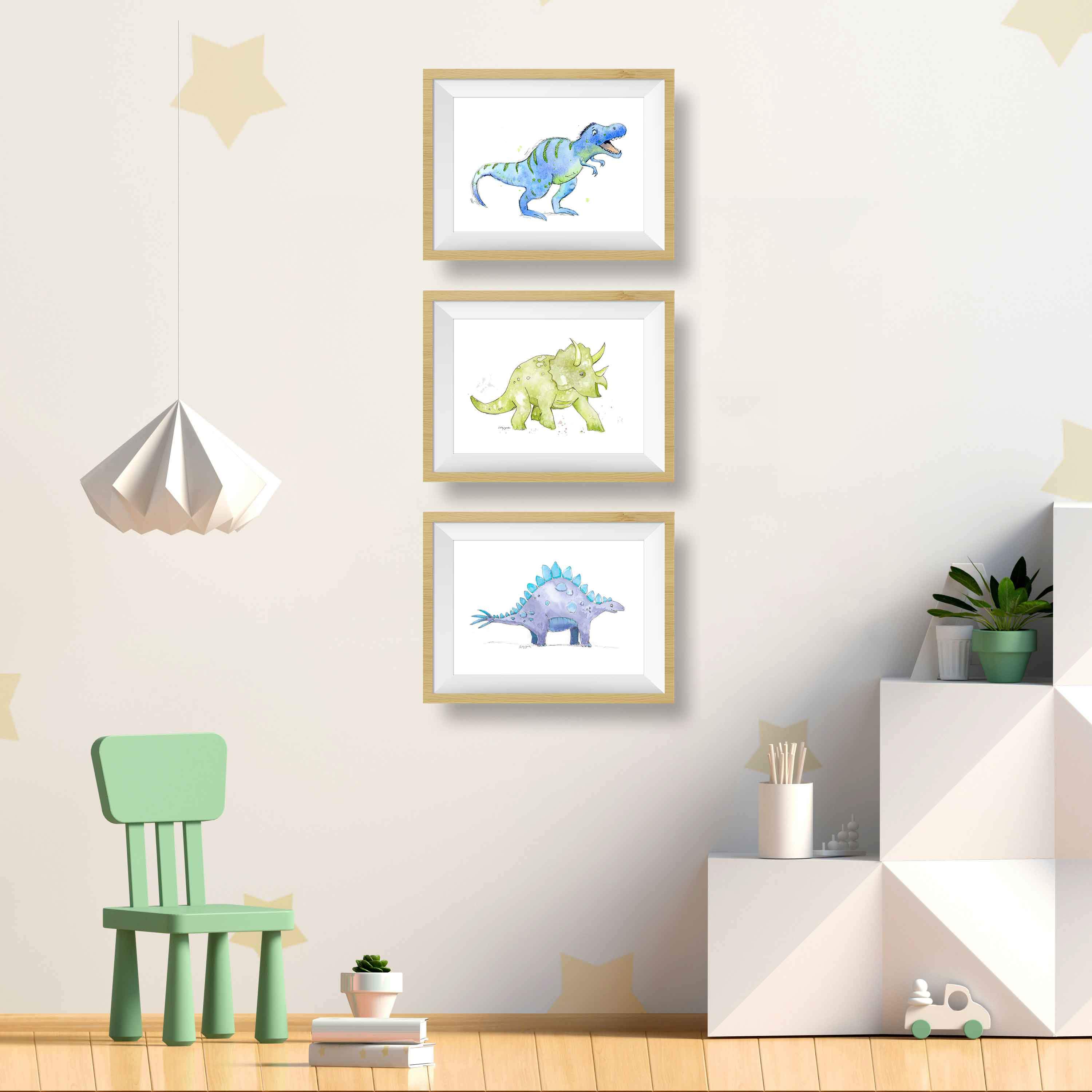 Two NEW Dinosaur Nursery Art Prints