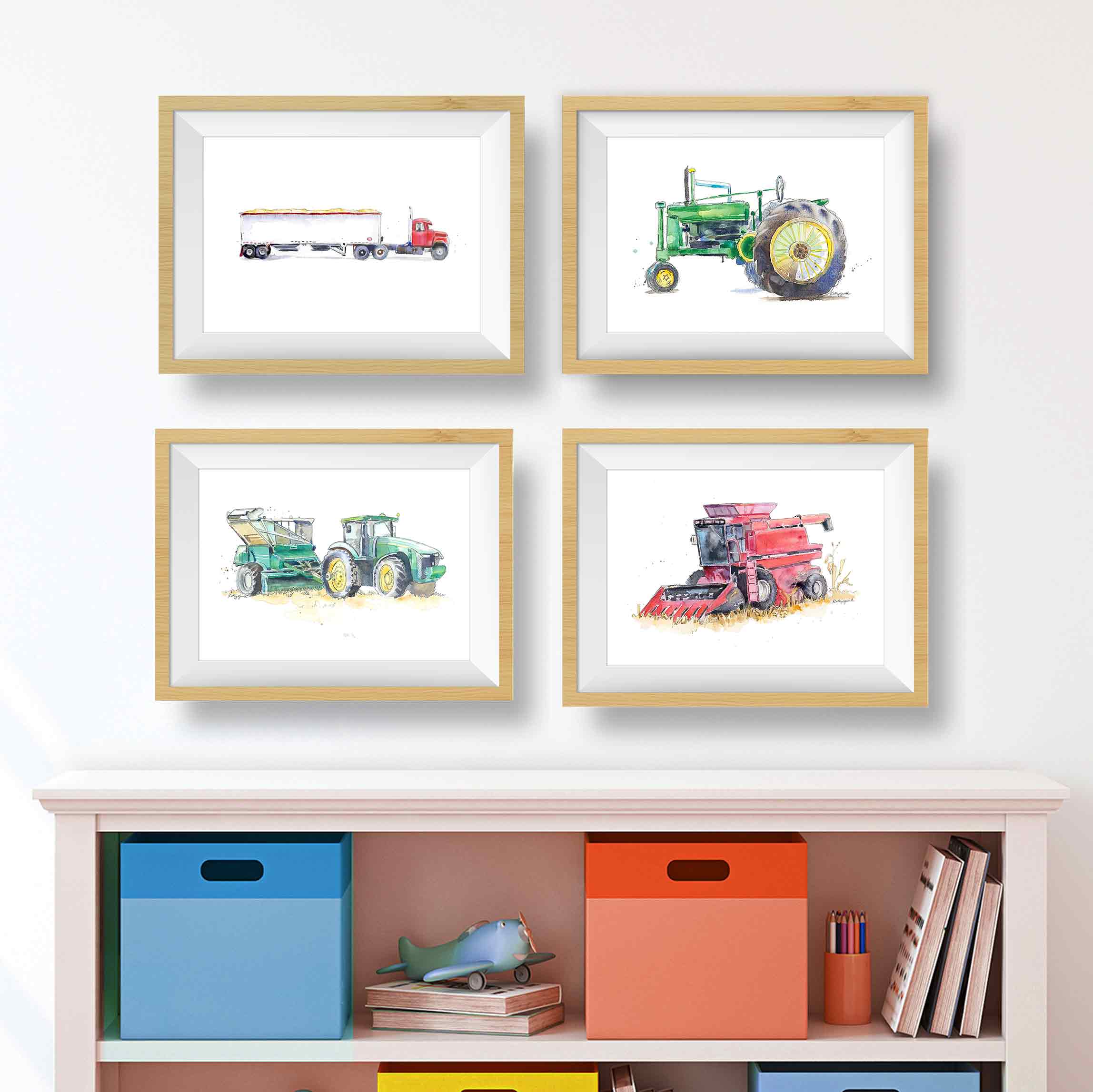 Rev Up Creativity with Our Farmtastic Fleet: 70+ Watercolor Tractor Prints to Choose From!