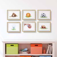 Thumbnail for Set of Sports Prints for Kids' Rooms - Choose from 8 Designs: Soccer, Football, Baseball, Basketball, Golf