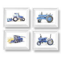Thumbnail for blue tractor wall art for kids rooms