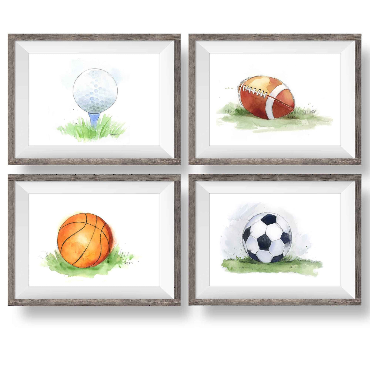 Set of Sports Prints for Kids' Rooms - Choose from 8 Designs: Soccer, Football, Baseball, Basketball, Golf