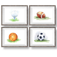 Thumbnail for Set of Sports Prints for Kids' Rooms - Choose from 8 Designs: Soccer, Football, Baseball, Basketball, Golf