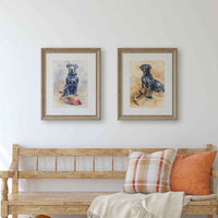 Thumbnail for Set of 4 Hunting Dog Watercolor Prints – Black and Chocolate Labrador Retrievers with Ducks and Pheasants