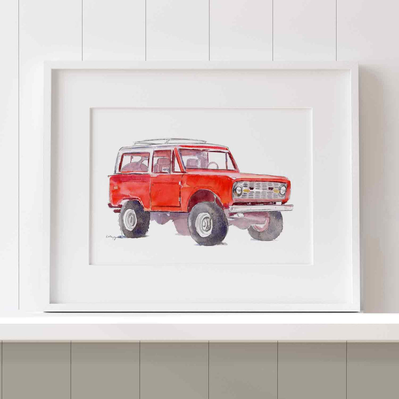 Red Bronco Truck Print