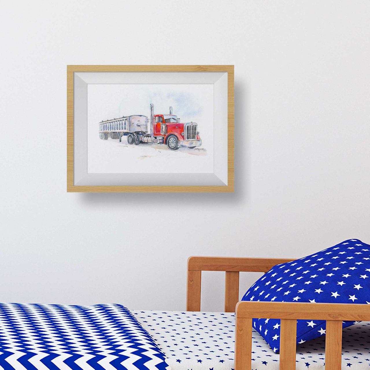 Red Semi Truck Print