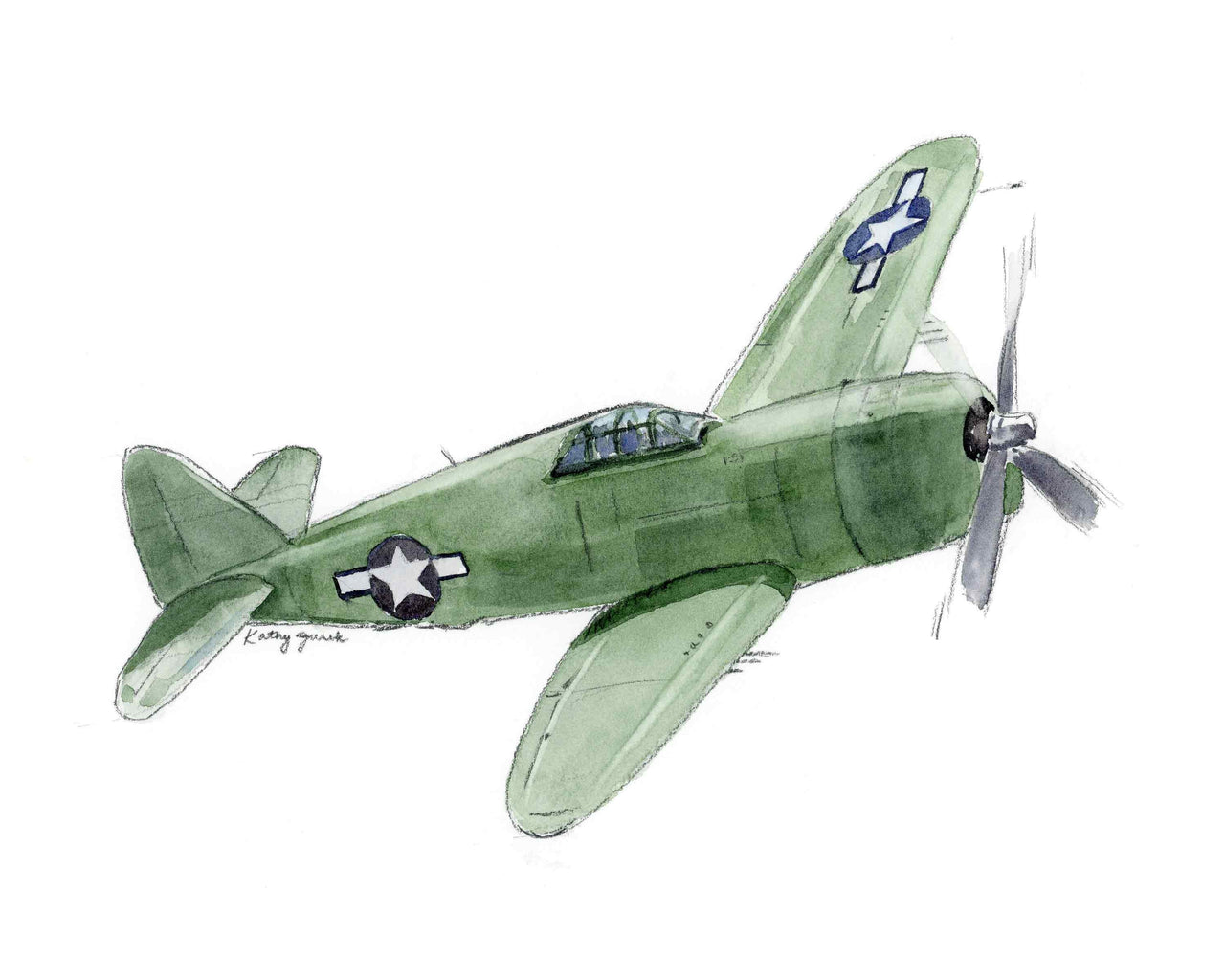 P47 Thunderbolt Airplane Print