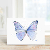 Thumbnail for Butterfly Notecards – Moody Blue and Light Pink Watercolor Set for Everyday Greetings