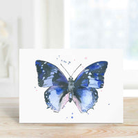 Thumbnail for Butterfly Notecards – Moody Blue and Light Pink Watercolor Set for Everyday Greetings