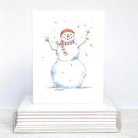 Thumbnail for Silly Snowman Watercolor Cards - Set 2