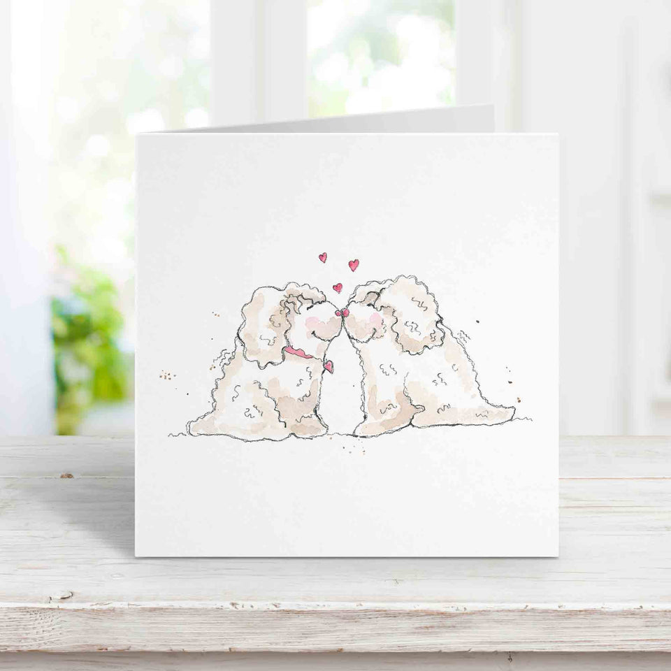 Cute White Dogs Love Card for Anniversary Birthday or Valentine's Day –  Little Splashes of Color