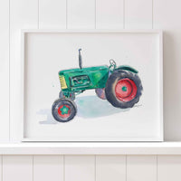 Thumbnail for Classic Oliver Green Tractor Art Print on White