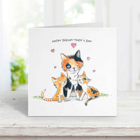 Thumbnail for Happy Meow-ther's Day Card – Mama Cat and Kittens Whimsical Illustration