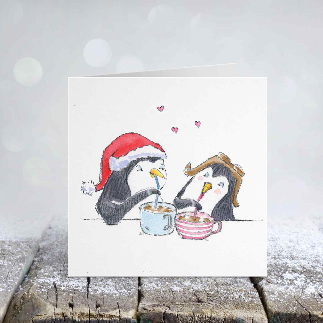 penguin Christmas or anniversary card