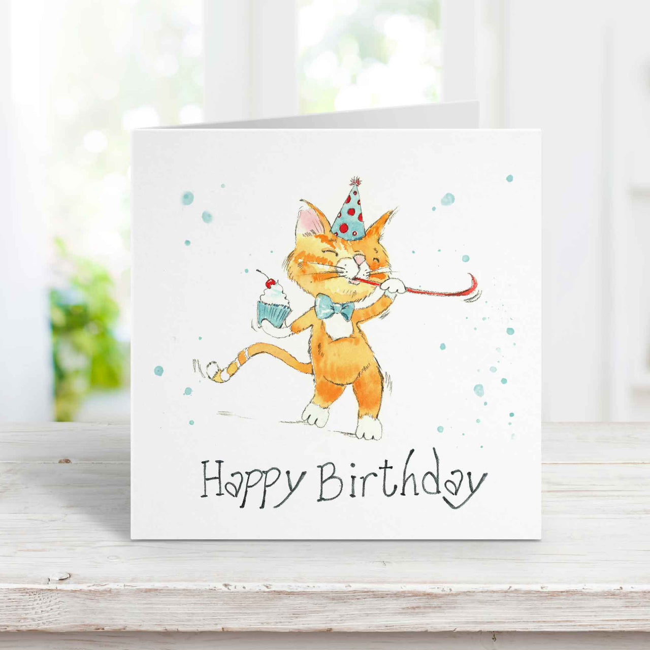Orange Cat Birthday Card