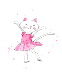 Thumbnail for Dancing Kitty with Tutu Nursery Art Print #2