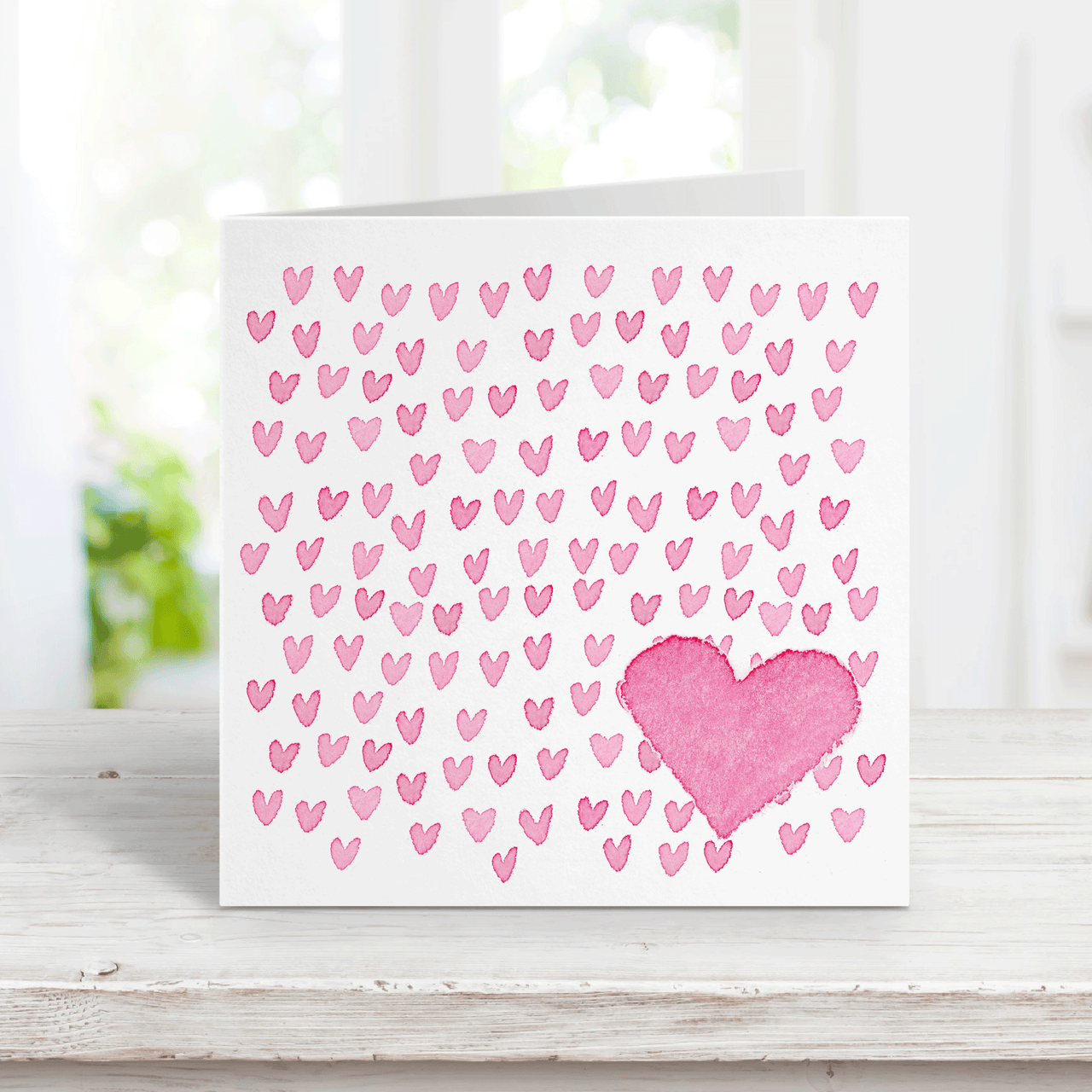 Pink Hearts Love Card