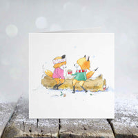 Thumbnail for Cute Foxes Christmas Love Card