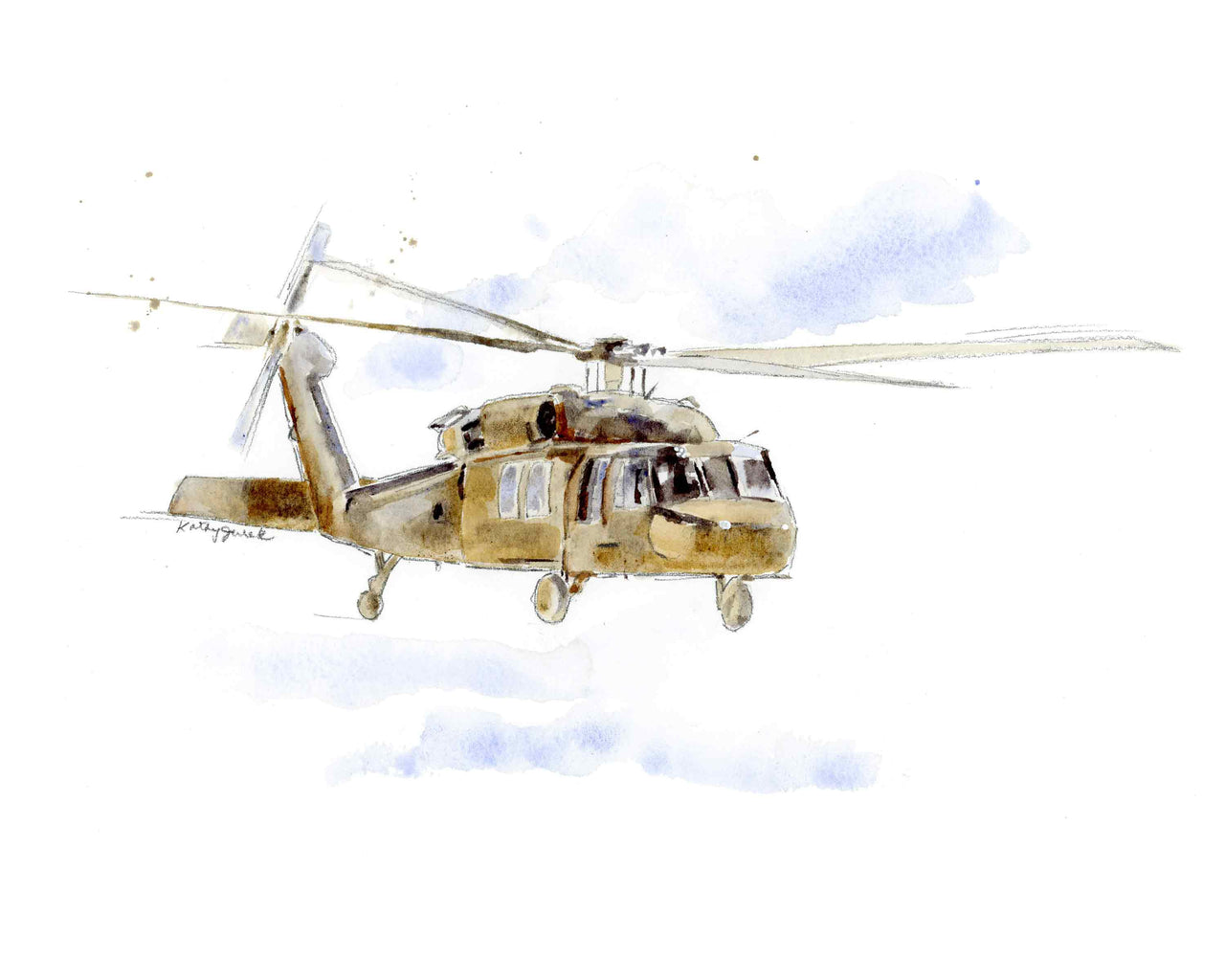 blackhawk helicopter art print