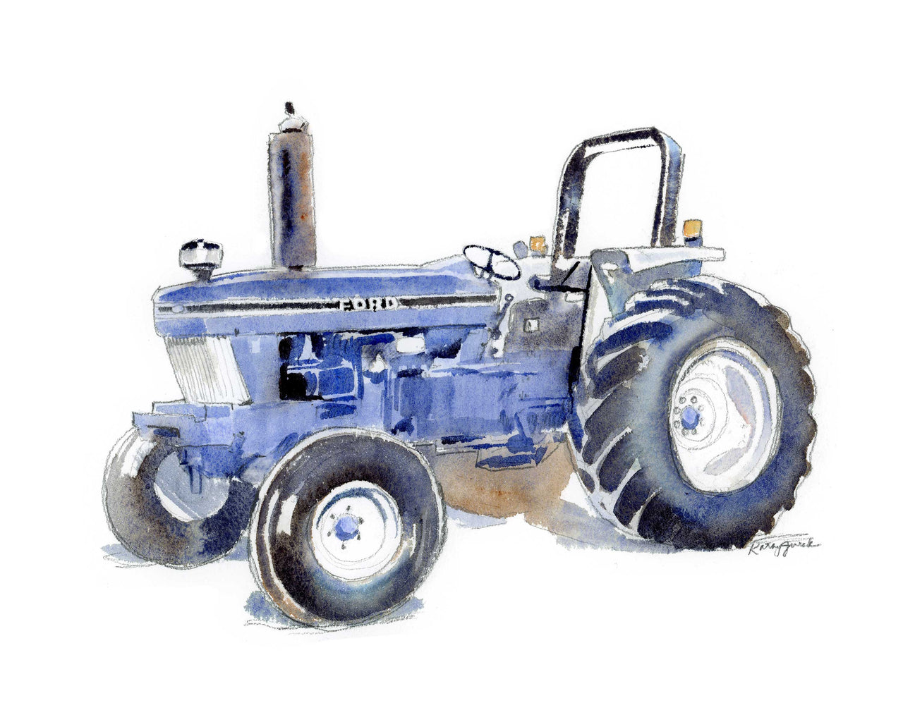 Blue tractor print for kids rooms