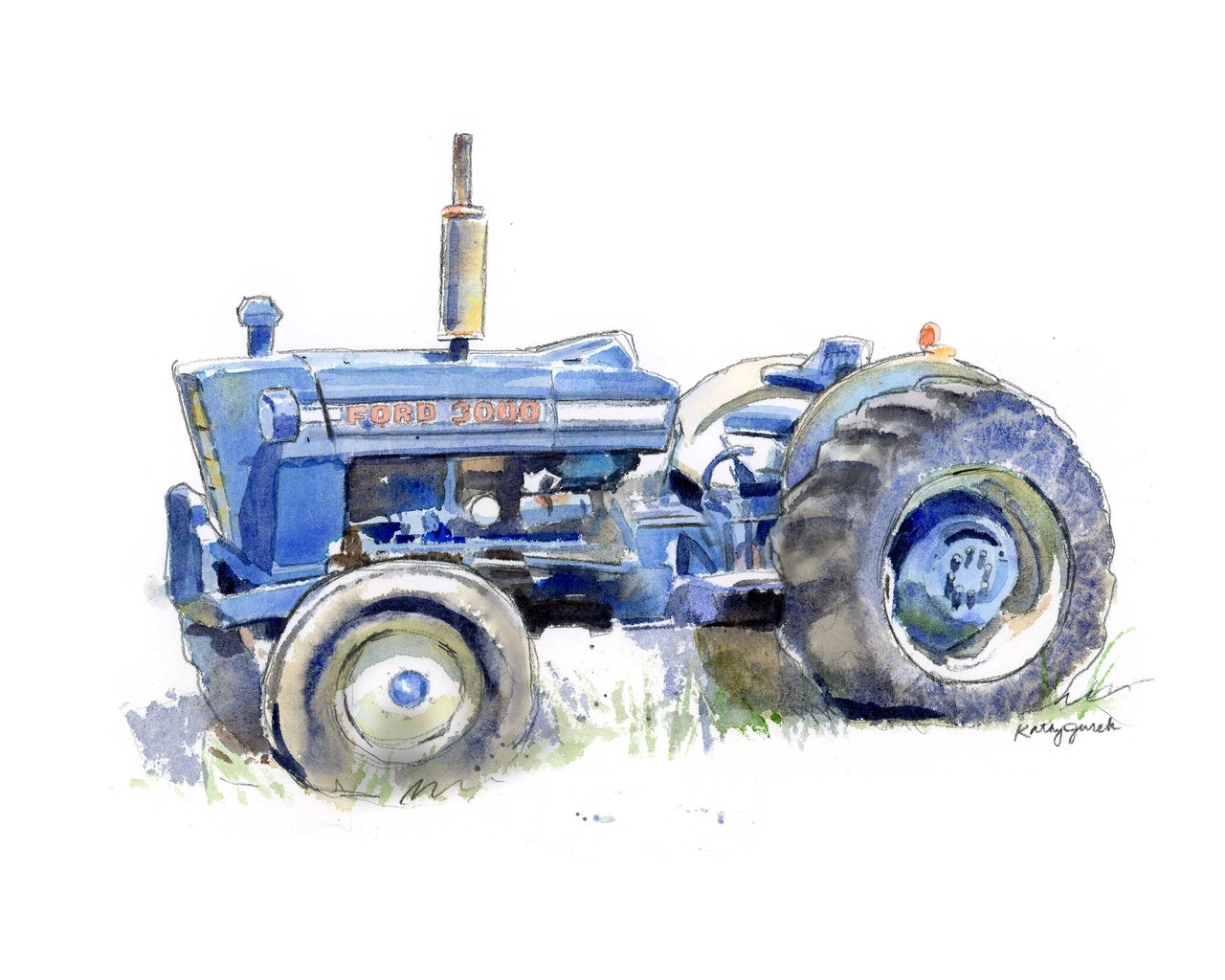 Ford tractor wall art print