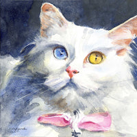 Thumbnail for Custom Watercolor Cat Portrait Painting from Photo on Aquaboard