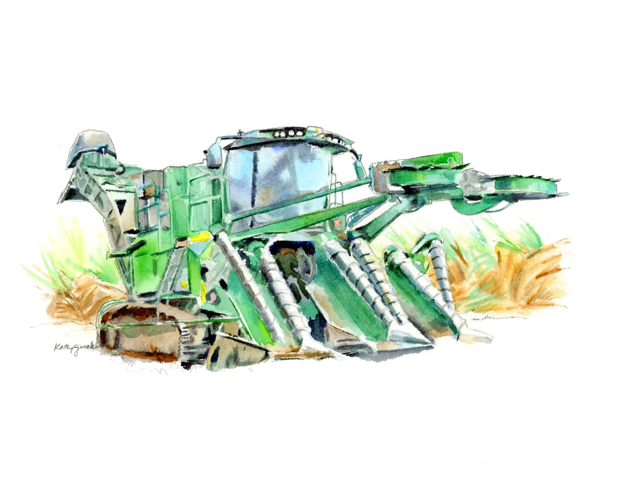 tractor wall art sugarcane harvester