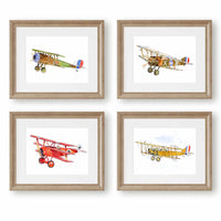 Thumbnail for Sopwith Camel Airplane Print – Vintage WWI Watercolor Wall Art for Baby & Toddler Boys Room